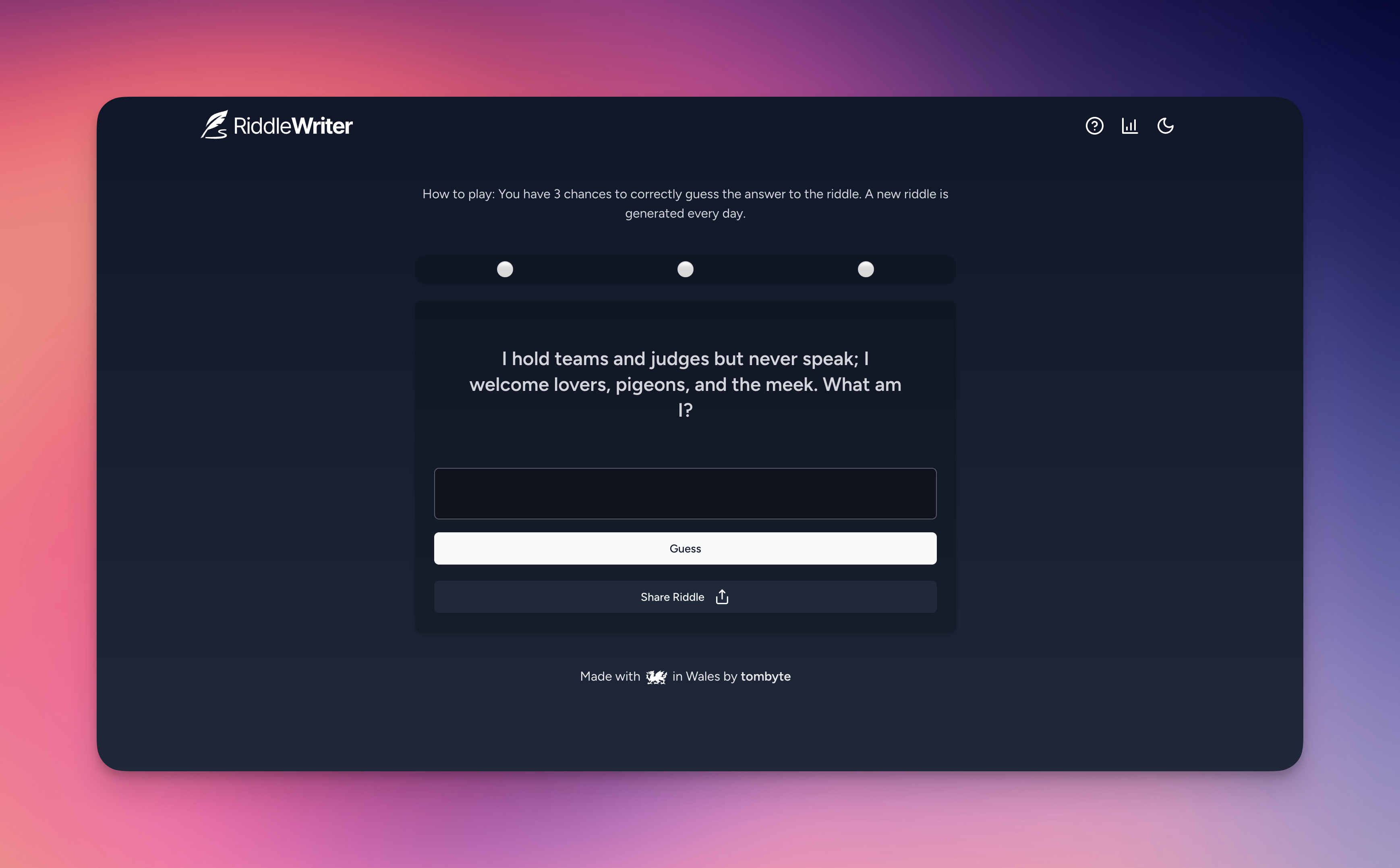 RiddleWriter gameplay